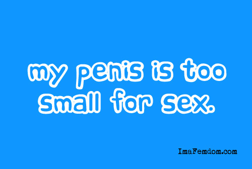 Penis Too Small for Sex List