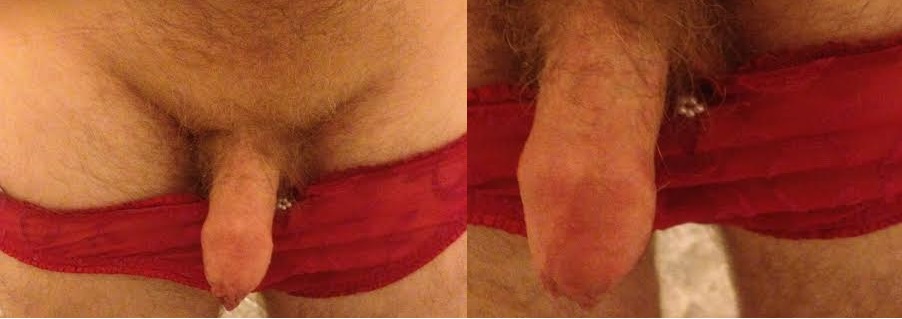 Pretty Red Panties for an Inadequate Cock