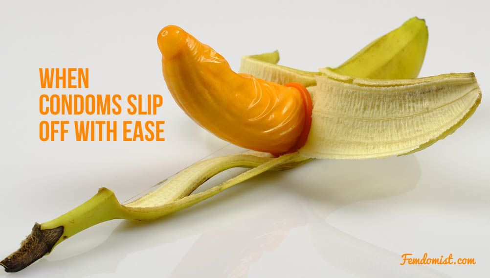 Condom slipping off a banana