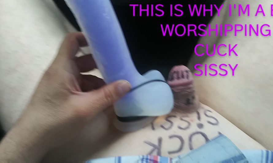 Teeny sissy clitty does the dildo challenge
