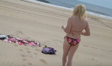 Denver Shoemaker from Ocean Pines MD on the beach in her new bikini