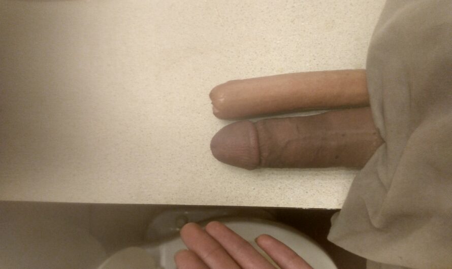 Oversized clit dick doing the hot dog challenge