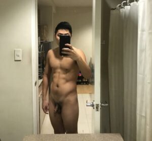 Asian guy works out but that can't fix his small penis