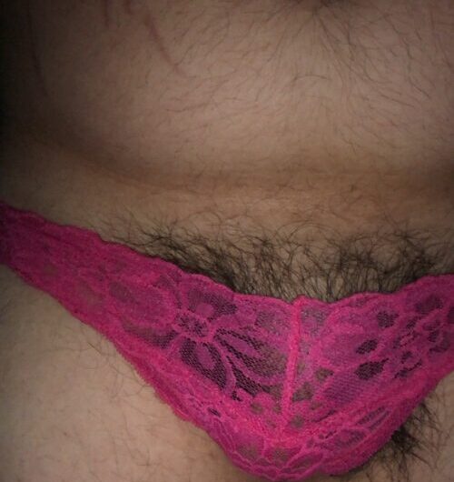 Sissy panty thief stuck in extra small panties