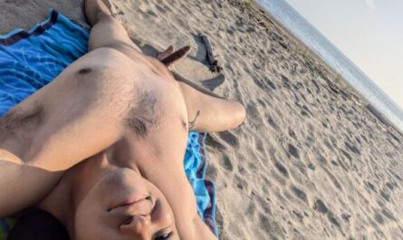 Nude on the beach with my bitty dick showing
